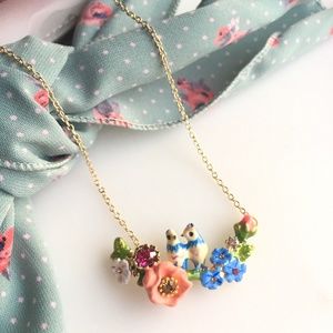 NWOT Love Birds Enamel Necklace
